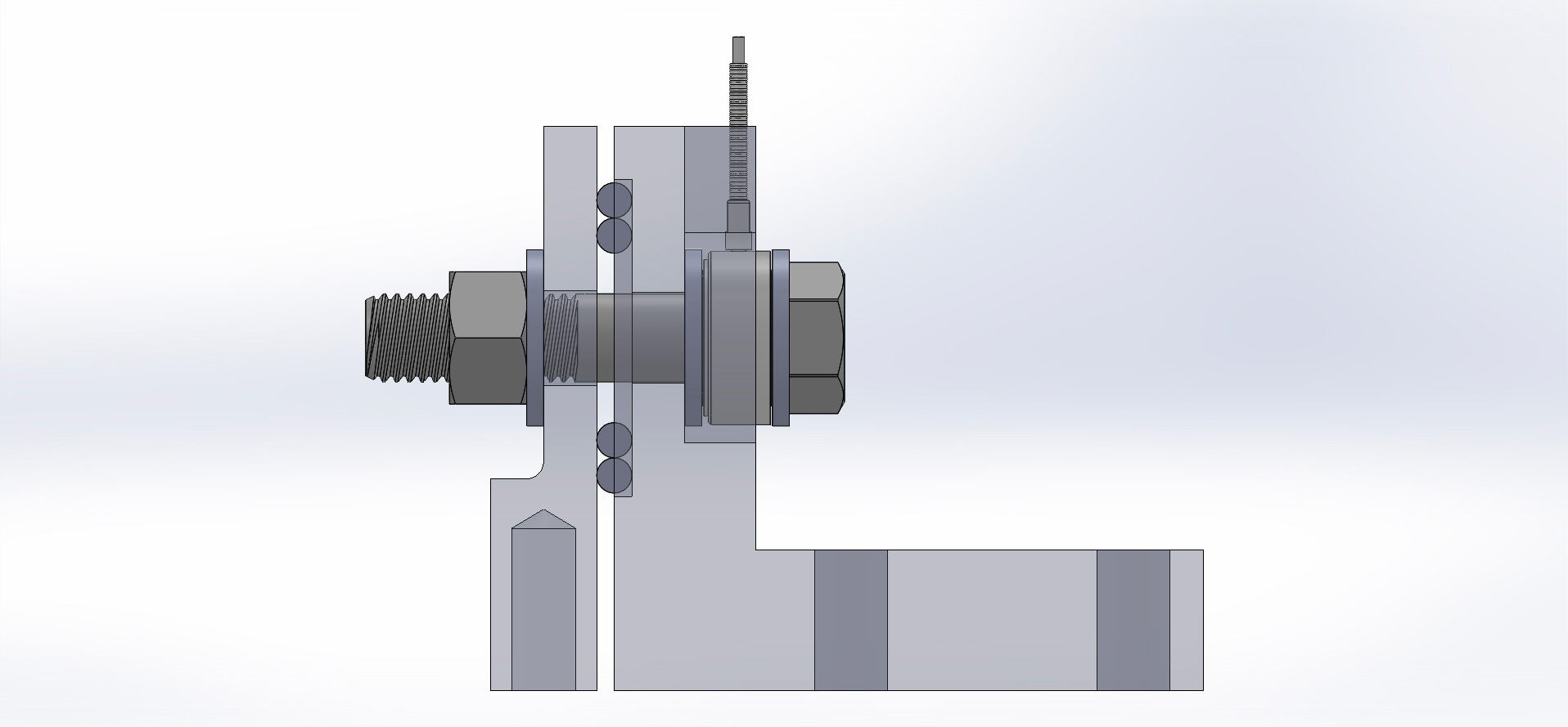 CAD mockup drawing of fastener